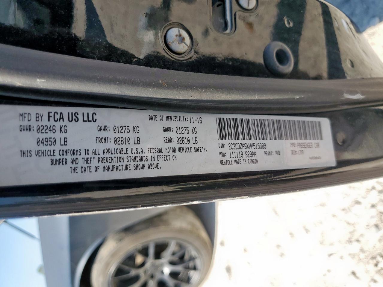 2017 Dodge Challenger Sxt VIN: 2C3CDZAGXHH519389 Lot: 86459725