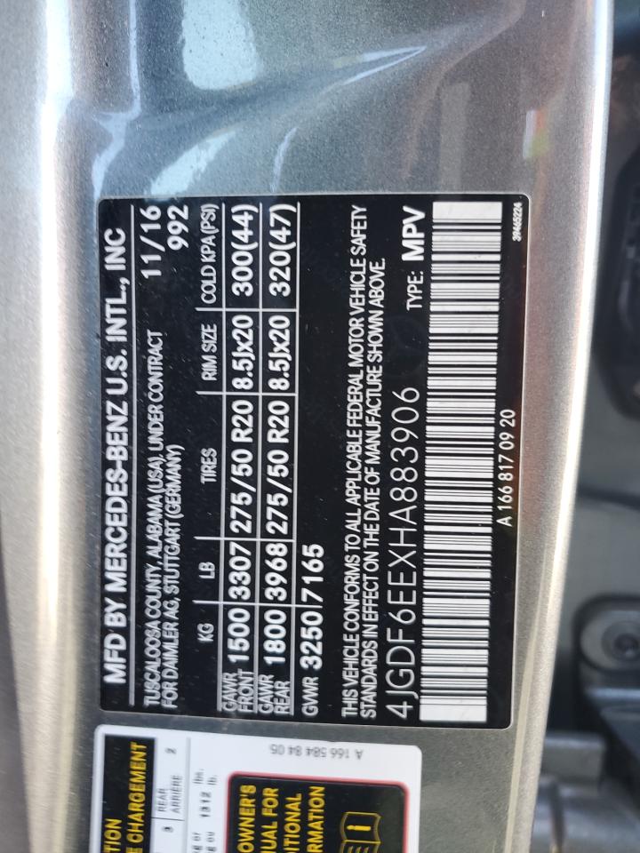 2017 Mercedes-Benz Gls 450 4Matic VIN: 4JGDF6EEXHA883906 Lot: 90949415