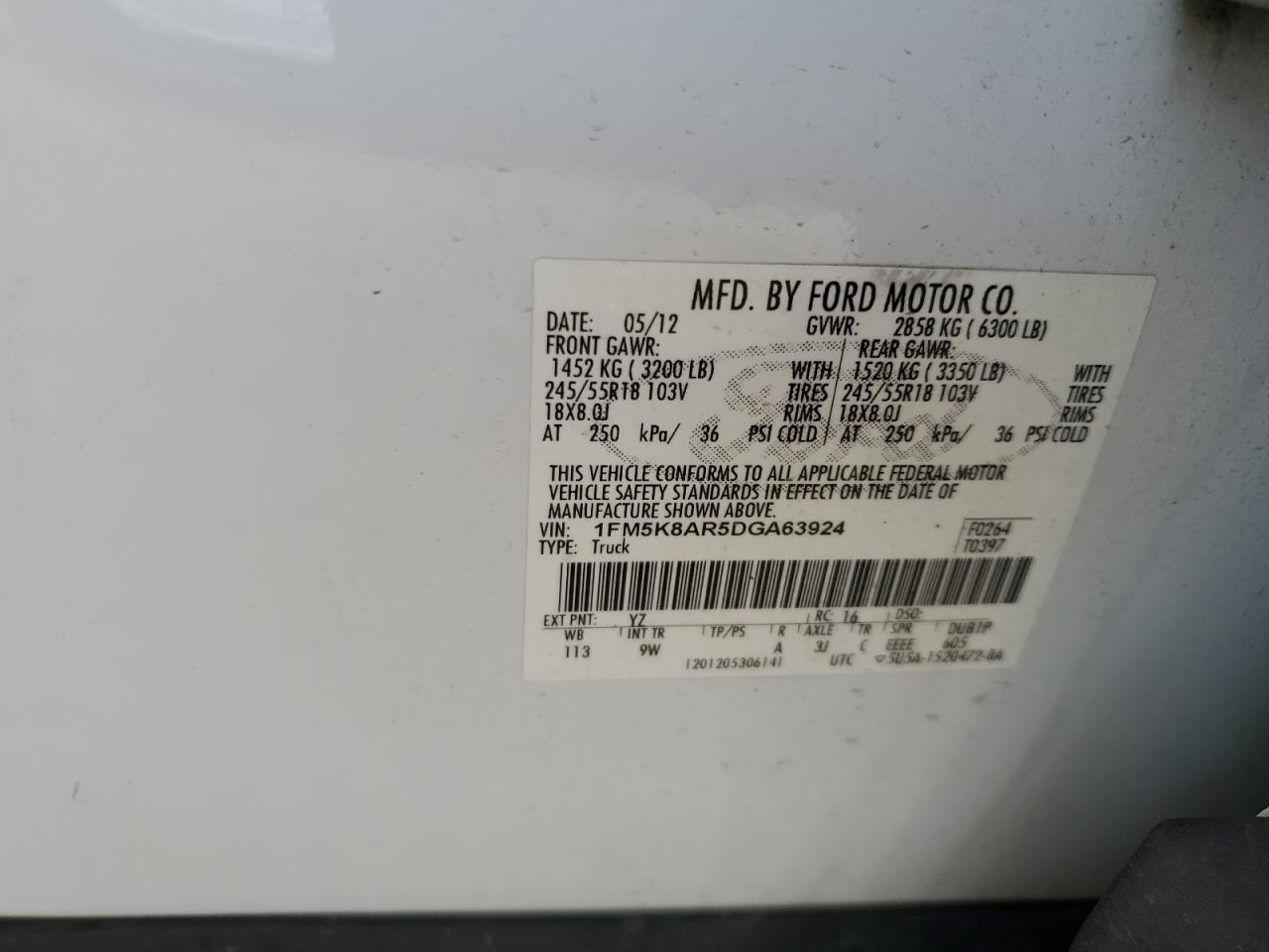 2013 Ford Explorer Police Interceptor VIN: 1FM5K8AR5DGA63924 Lot: 82664885