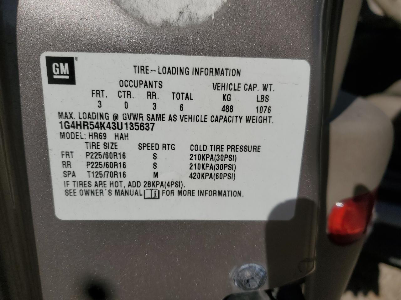 2003 Buick Lesabre Limited VIN: 1G4HR54K43U135637 Lot: 90039685