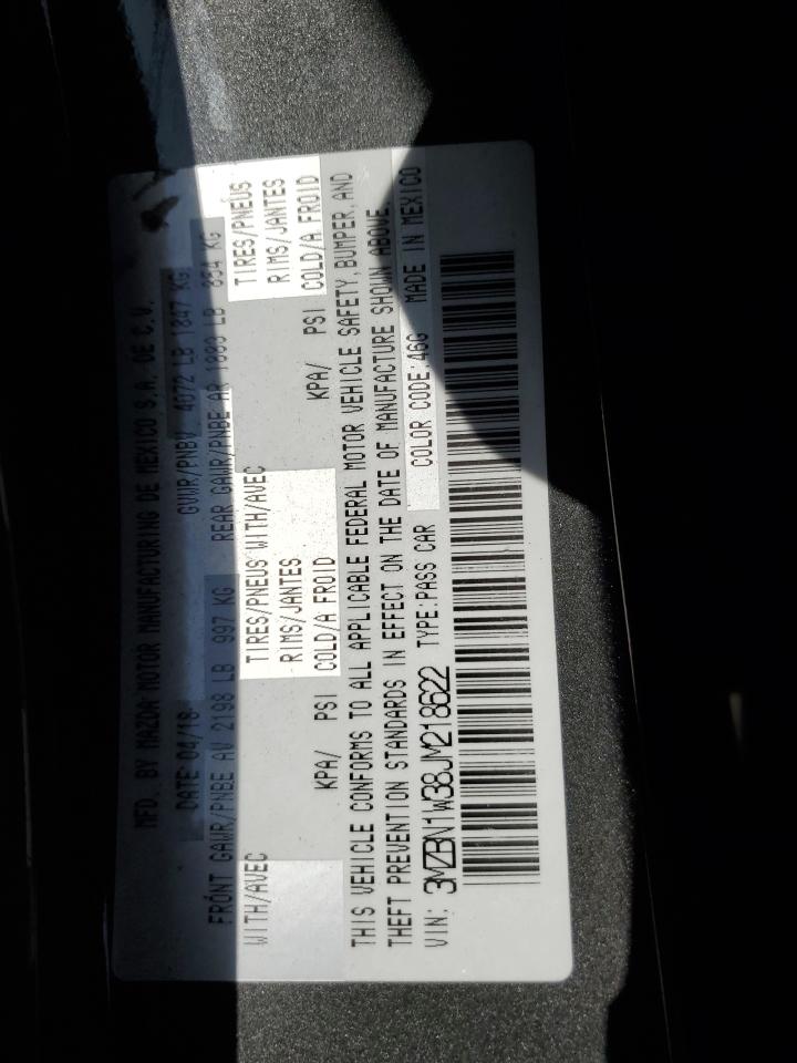 2018 Mazda 3 Grand Touring VIN: 3MZBN1W38JM218622 Lot: 90323645