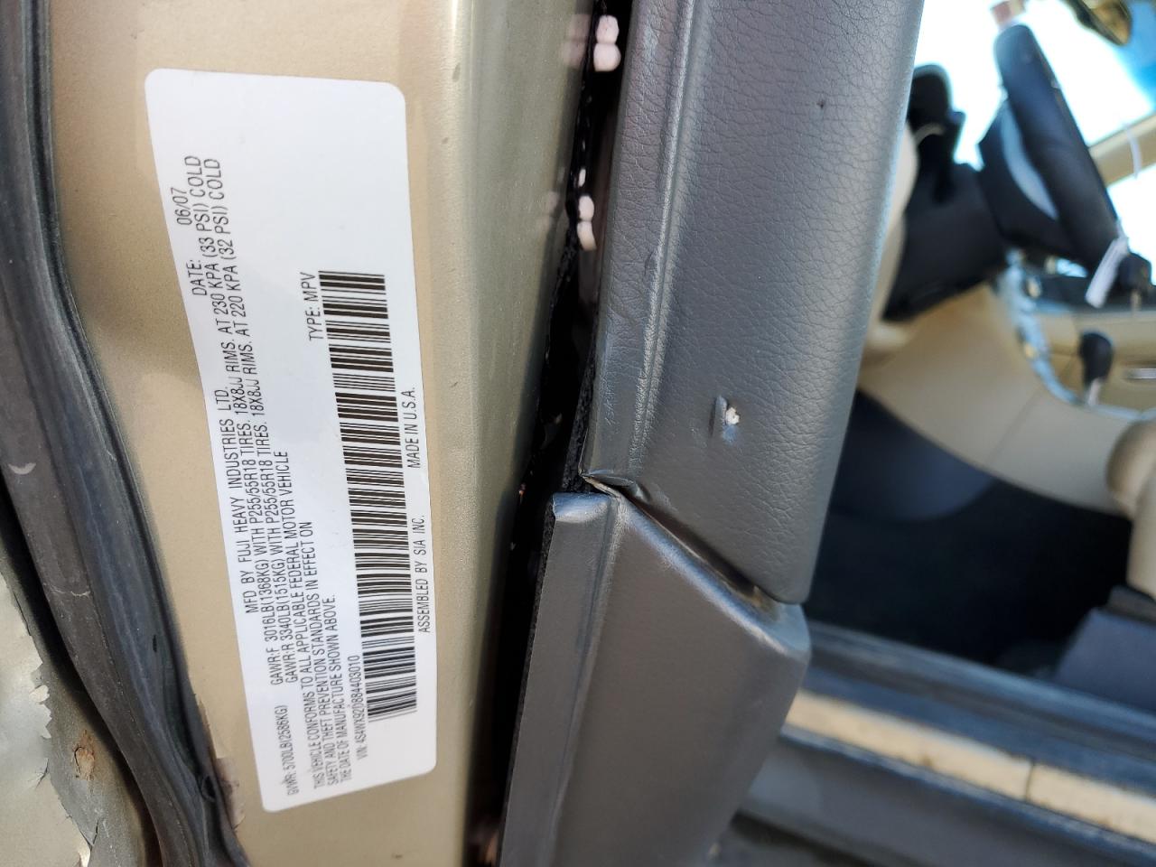 2008 Subaru Tribeca Limited VIN: 4S4WX92D884403010 Lot: 94439525