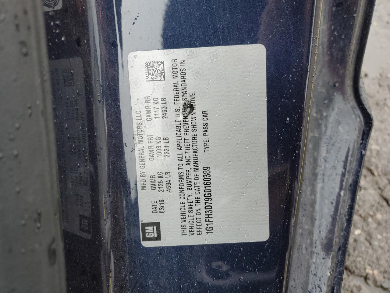 2016 Chevrolet Camaro Ss VIN: 1G1FH3D79G0160389 Lot: 85495735