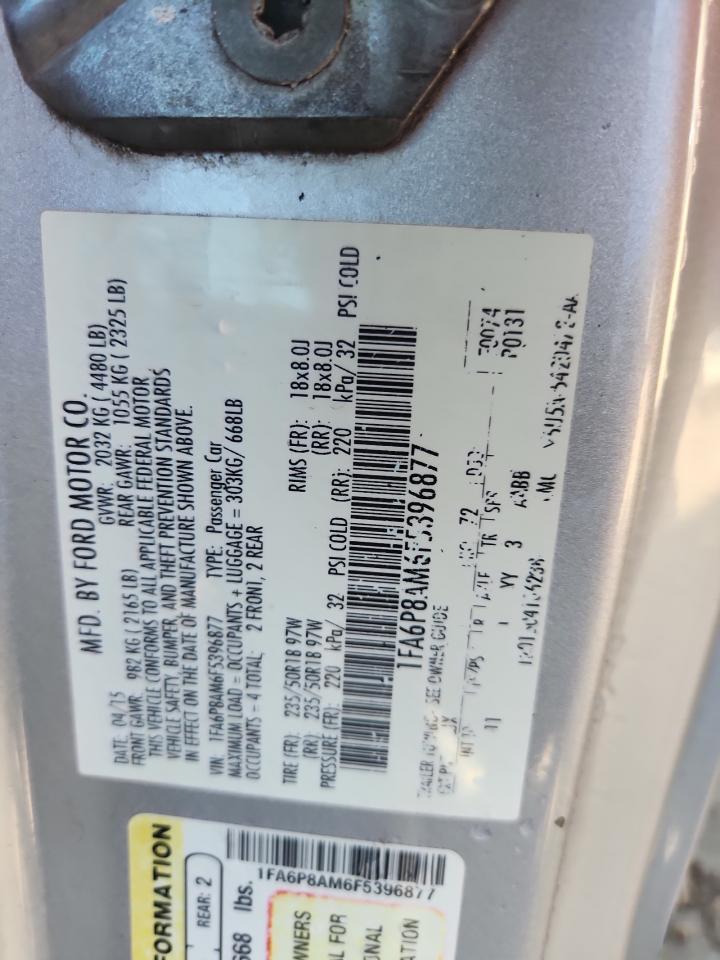 2015 Ford Mustang VIN: 1FA6P8AM6F5396877 Lot: 84240105