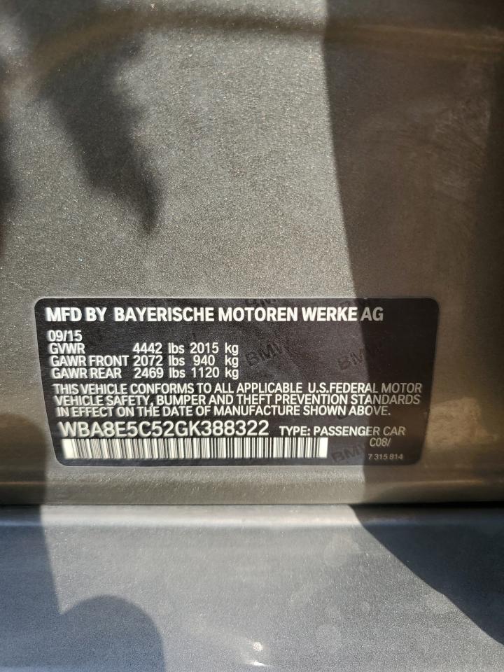 2016 BMW 328 D VIN: WBA8E5C52GK388322 Lot: 86853125