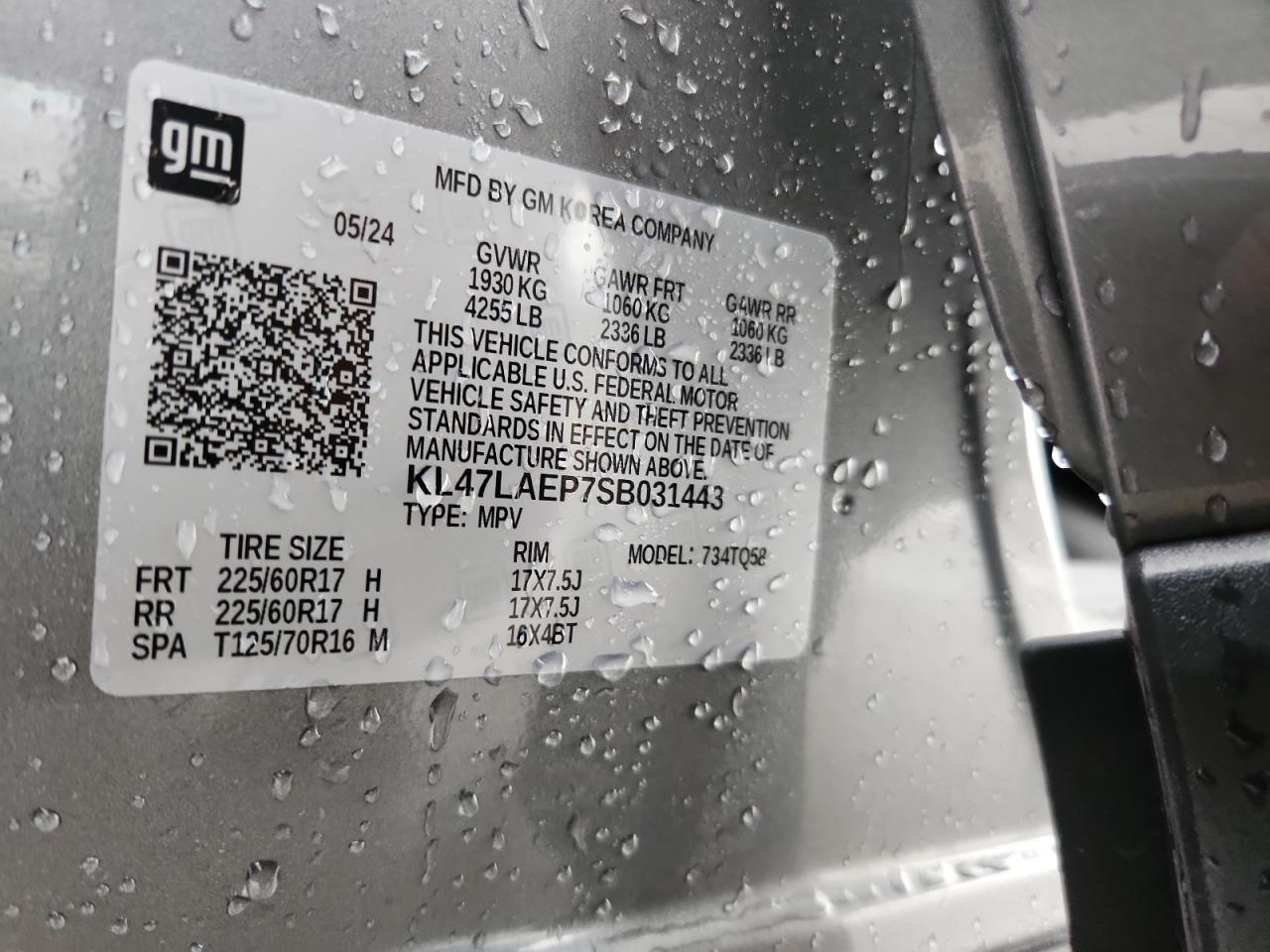 2025 Buick Envista Preferred VIN: KL47LAEP7SB031443 Lot: 89860205