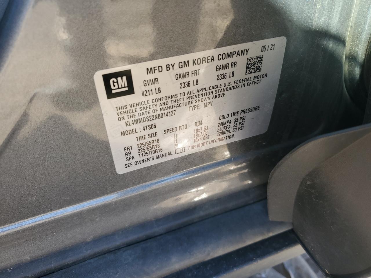 2022 Buick Encore Gx Select VIN: KL4MMDS22NB014127 Lot: 87064595