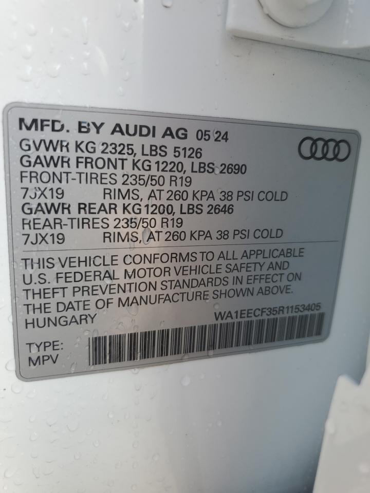 2024 Audi Q3 Premium Plus S Line 45 VIN: WA1EECF35R1153405 Lot: 85893915