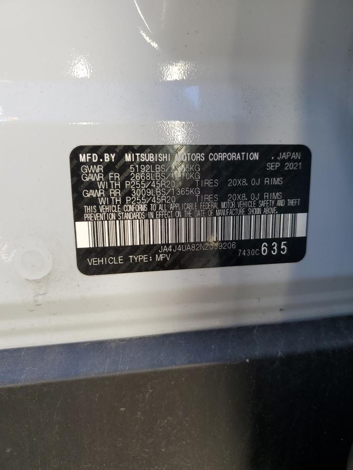 2022 Mitsubishi Outlander Se VIN: JA4J4UA82NZ039206 Lot: 86097665