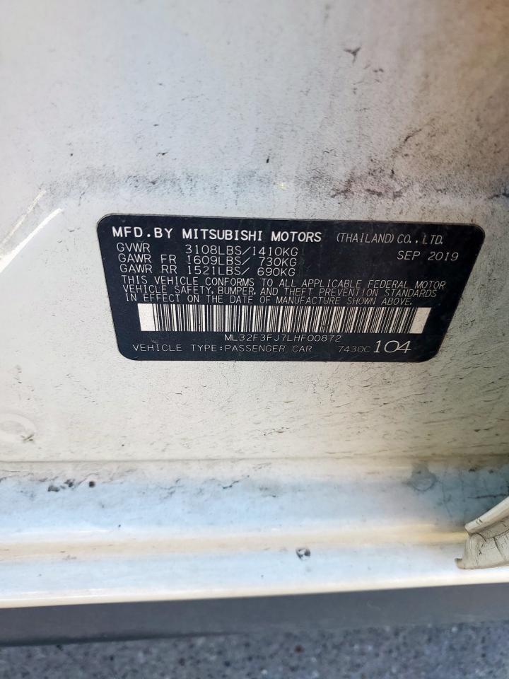 2020 Mitsubishi Mirage G4 Es VIN: ML32F3FJ7LHF00872 Lot: 85707555