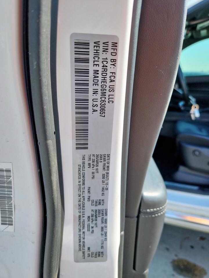 2021 Dodge Durango Citadel VIN: 1C4RDHEG6MC630657 Lot: 86177035