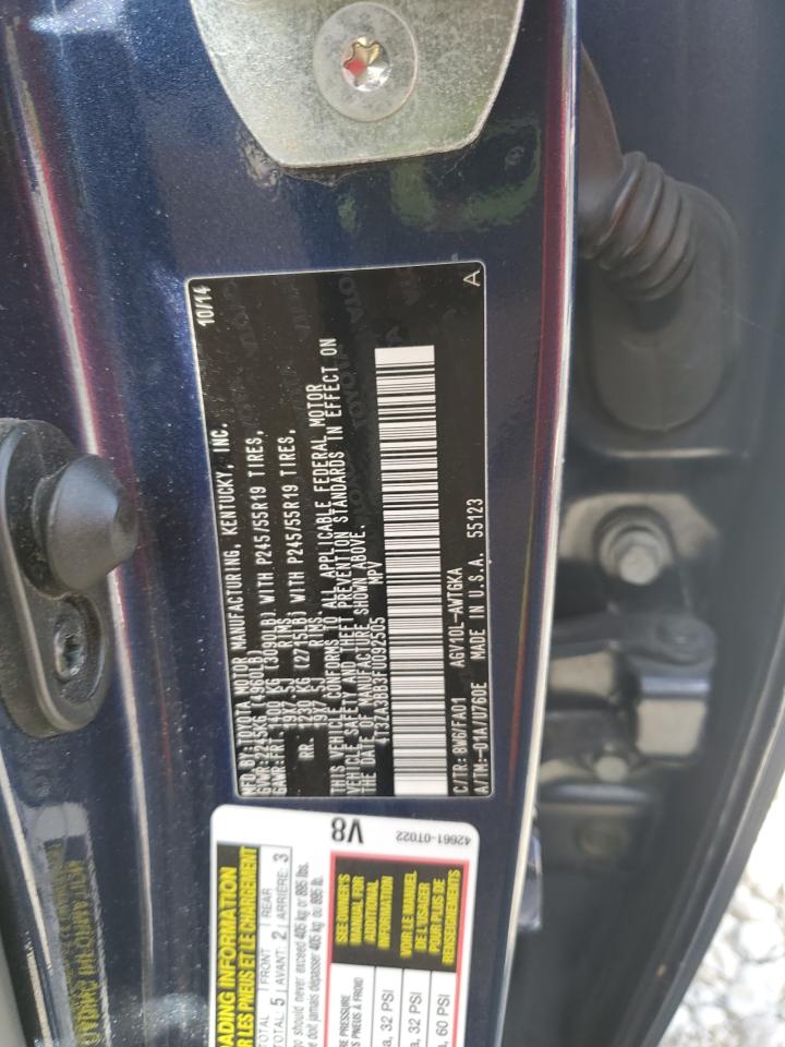 2015 Toyota Venza Le VIN: 4T3ZA3BB3FU092505 Lot: 86078395