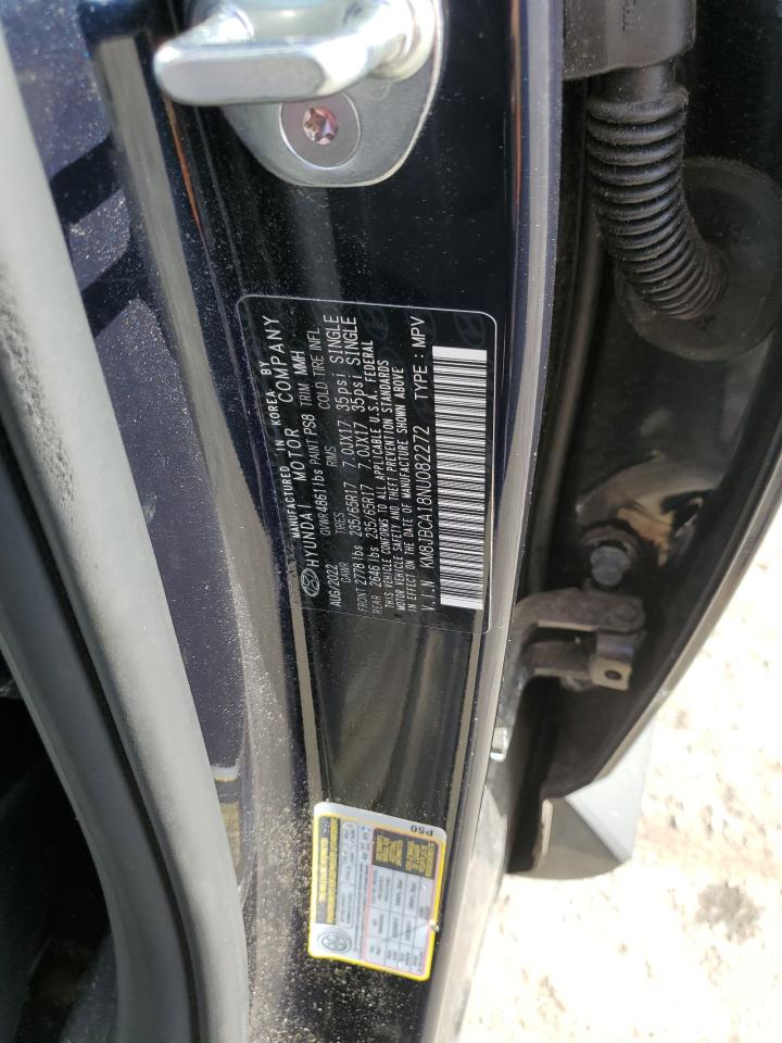 2022 Hyundai Tucson Blue VIN: KM8JBCA18NU082272 Lot: 82197725