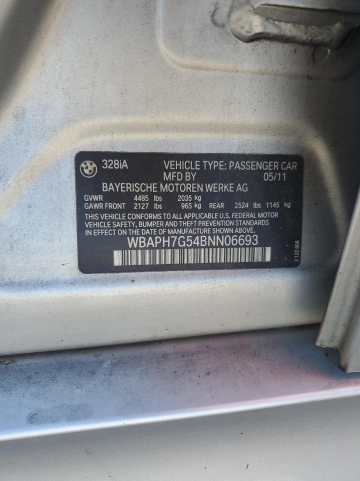 2011 BMW 328 I VIN: WBAPH7G54BNN06693 Lot: 82255055