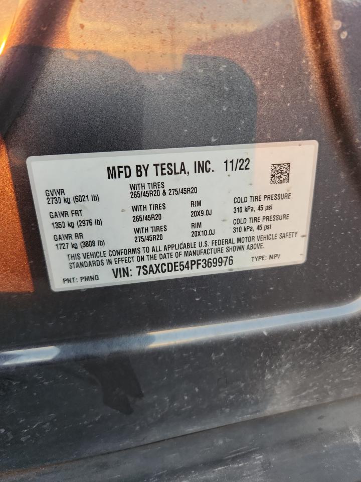 2023 Tesla Model X VIN: 7SAXCDE54PF369976 Lot: 82537195