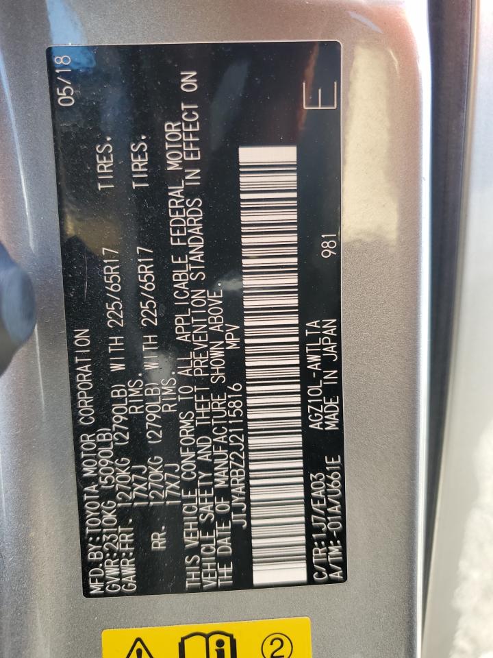 2018 Lexus Nx 300 Base VIN: JTJYARBZ2J2115816 Lot: 85116305