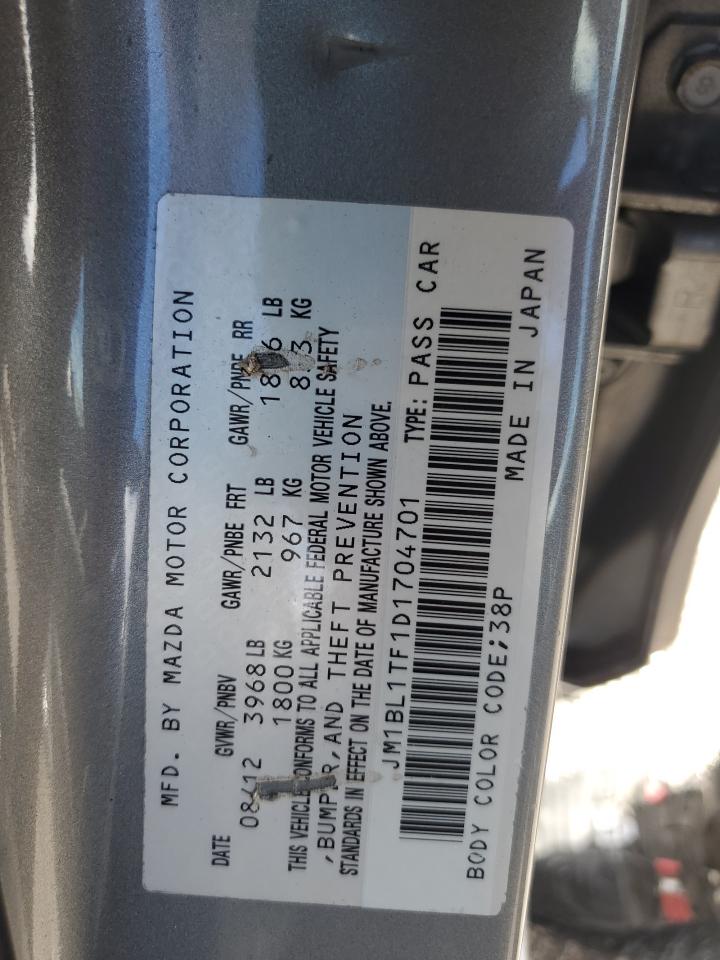 2013 Mazda 3 I VIN: JM1BL1TF1D1704701 Lot: 85762805