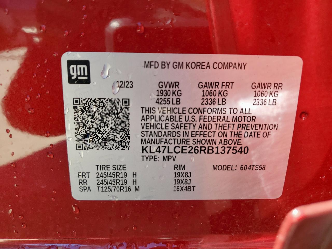 2024 Buick Envista Avenir VIN: KL47LCE26RB137540 Lot: 90669425