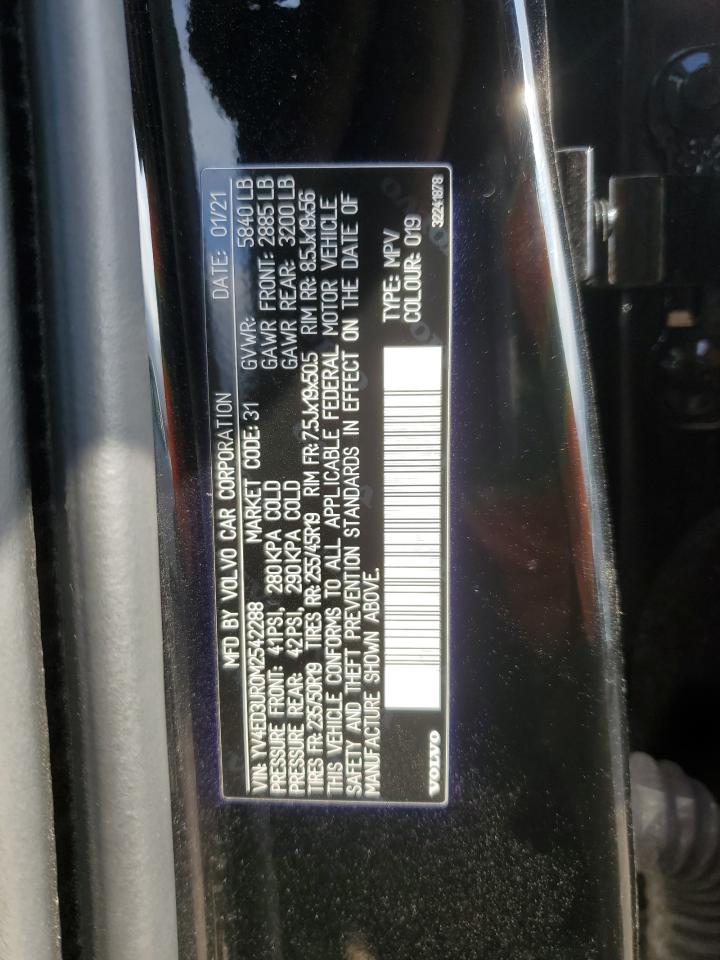 2021 Volvo Xc40 Recharge VIN: YV4ED3UR0M2542288 Lot: 86104355