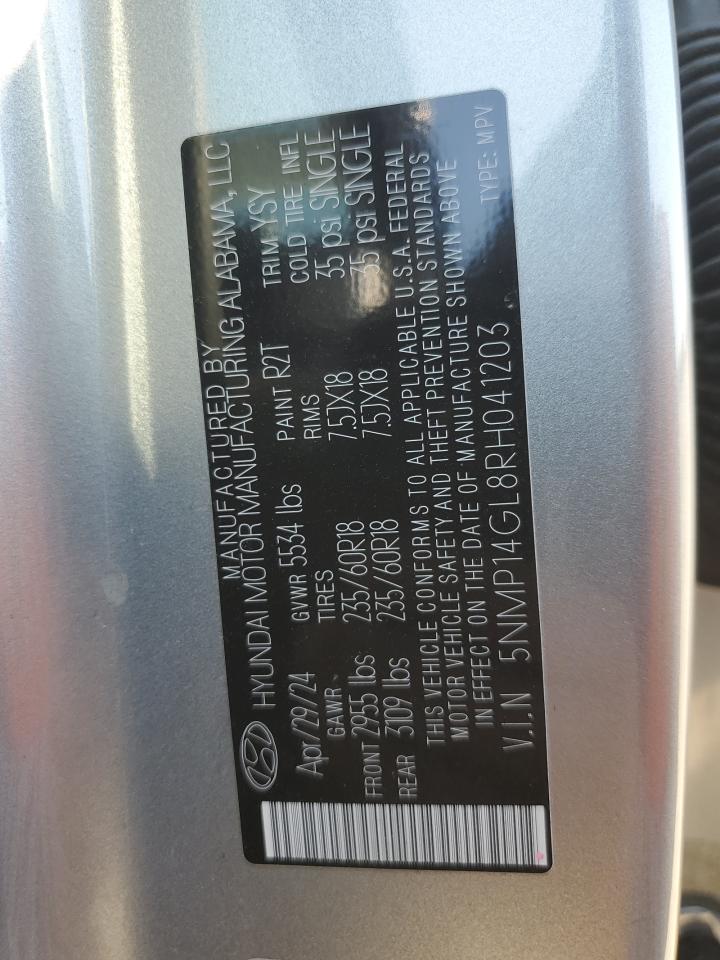 2024 Hyundai Santa Fe Se VIN: 5NMP14GL8RH041203 Lot: 86971755