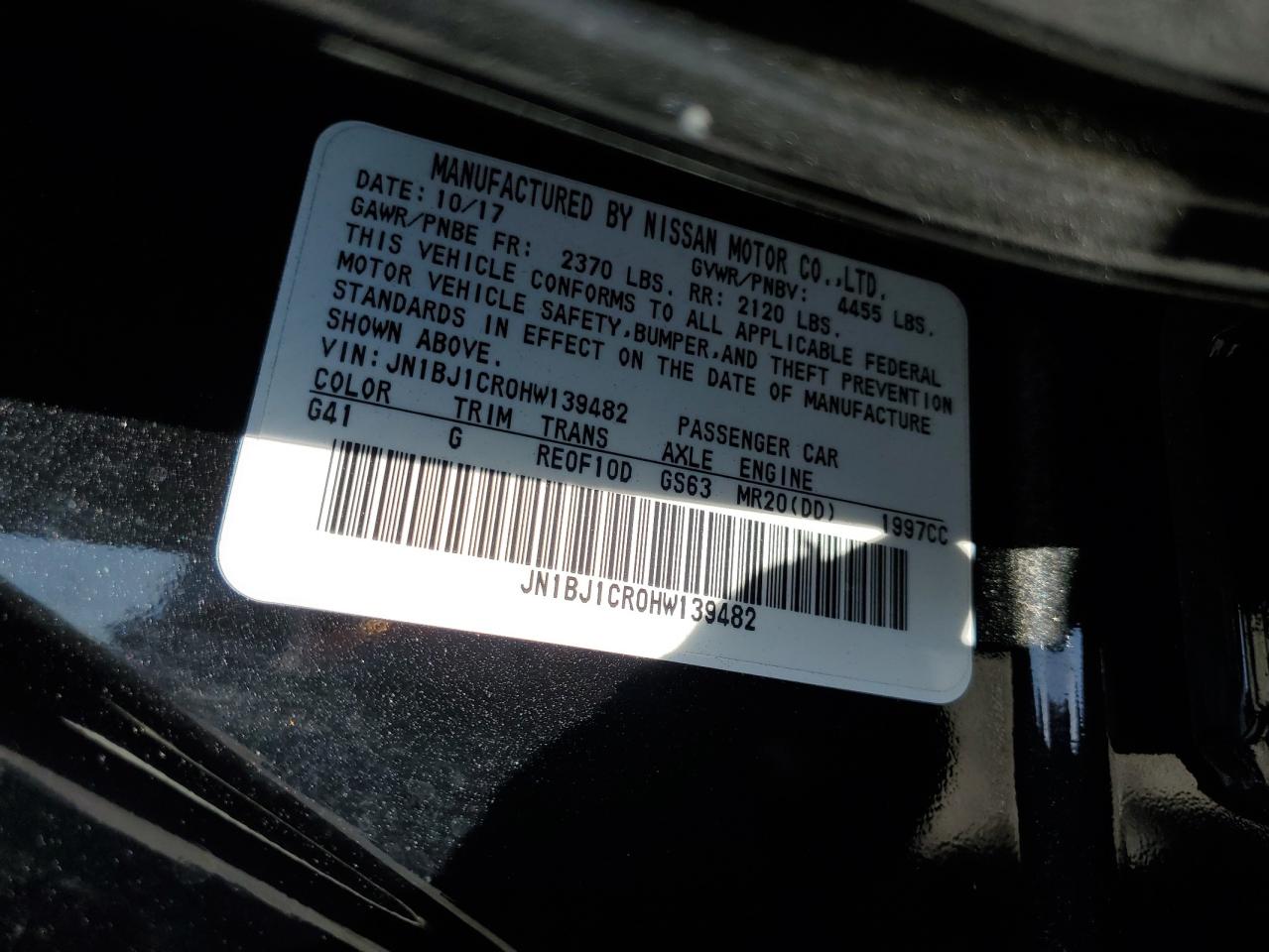 2017 Nissan Rogue Sport S VIN: JN1BJ1CR0HW139482 Lot: 85322975