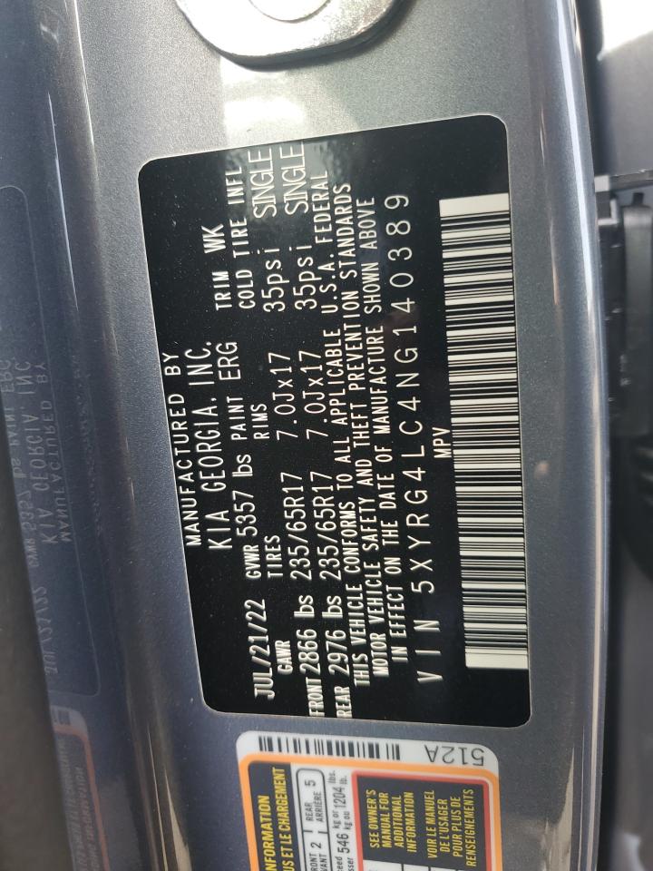 2022 Kia Sorento Lx VIN: 5XYRG4LC4NG140389 Lot: 90323115