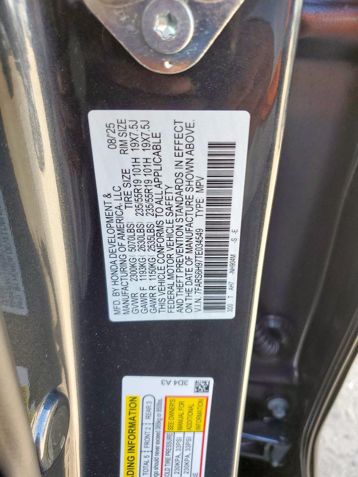 2026 Honda Cr-V Sport Touring VIN: 7FARS6H97TE034549 Lot: 84920705