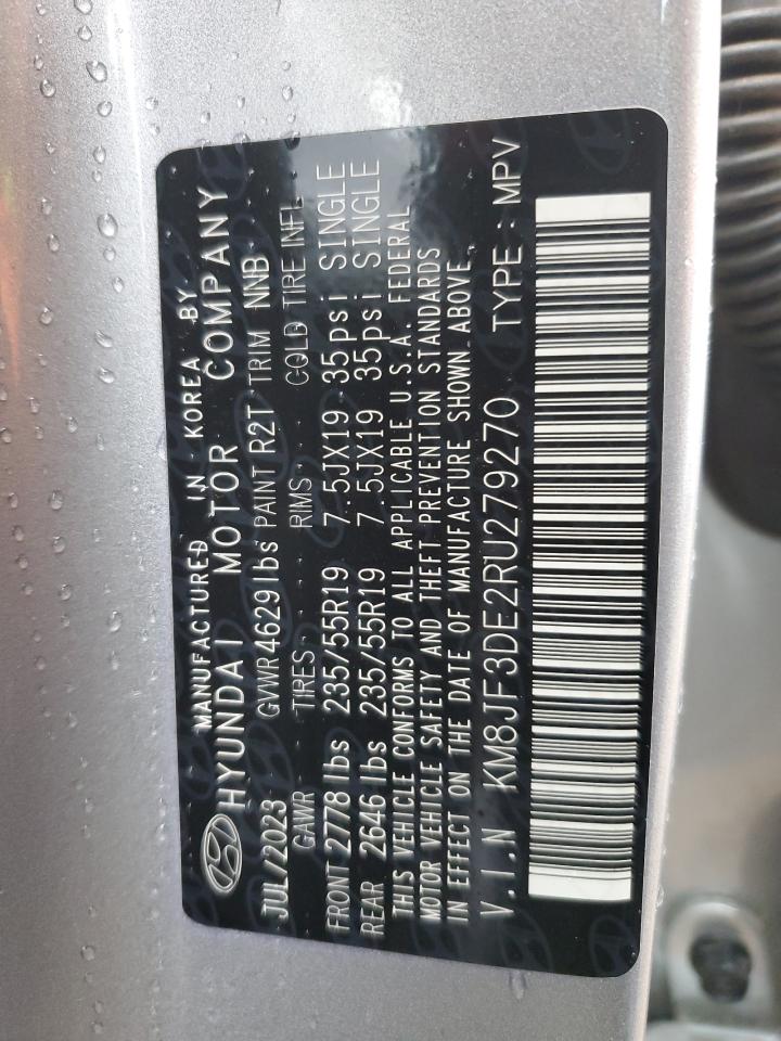 2024 Hyundai Tucson Xrt VIN: KM8JF3DE2RU279270 Lot: 84781335