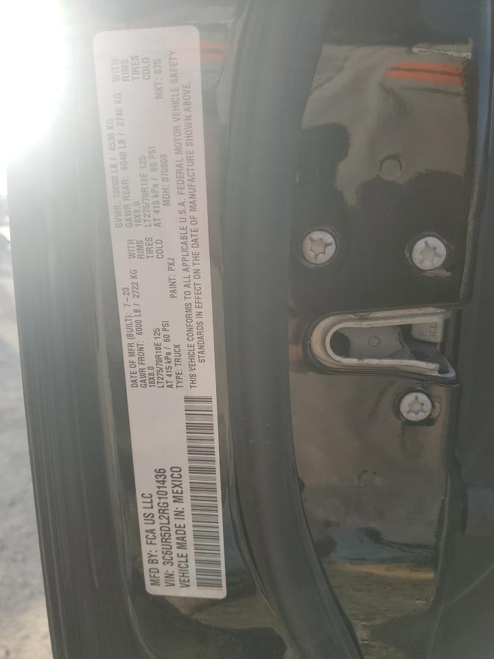 2024 Ram 2500 Big Horn VIN: 3C6UR5DL2RG101436 Lot: 71308215