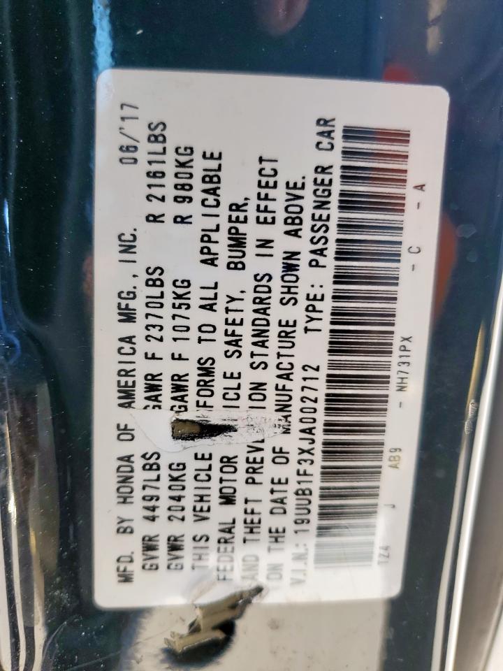 2018 Acura Tlx VIN: 19UUB1F3XJA002712 Lot: 85110355