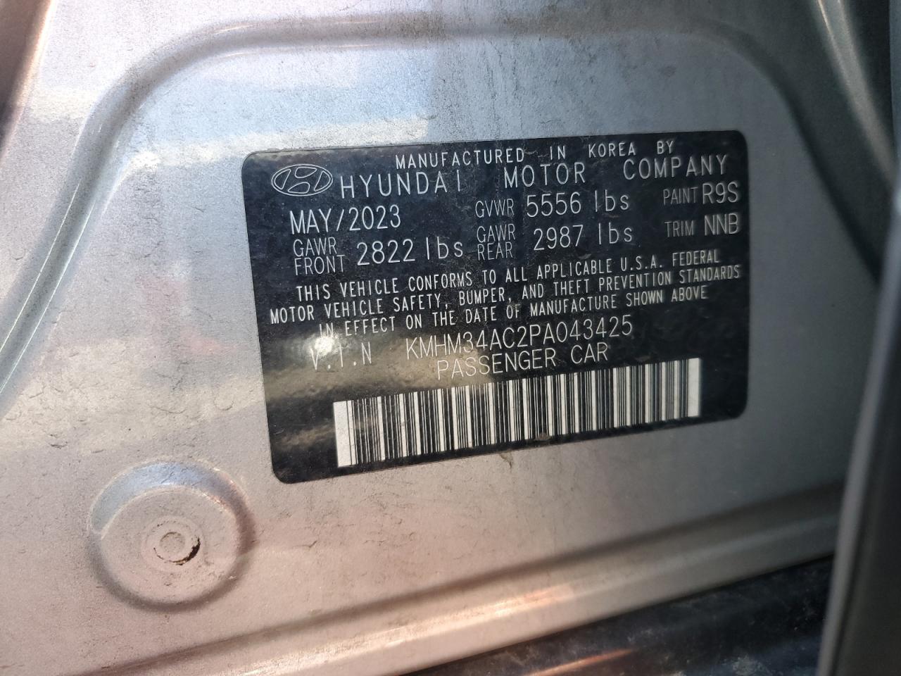 2023 Hyundai Ioniq 6 Sel VIN: KMHM34AC2PA043425 Lot: 86695795