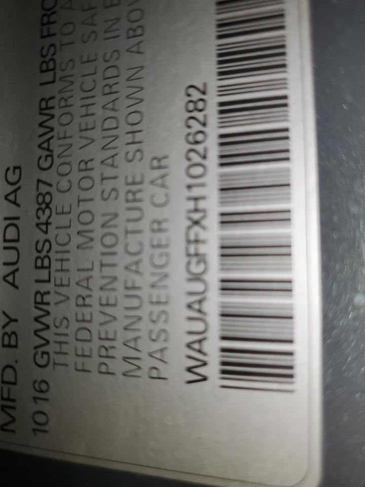 2017 Audi A3 Premium VIN: WAUAUGFFXH1026282 Lot: 86608445