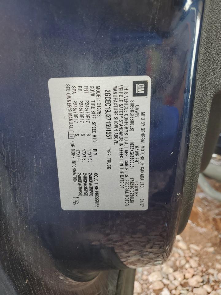 2007 Chevrolet Silverado C1500 VIN: 2GCEC19J271591557 Lot: 86340615