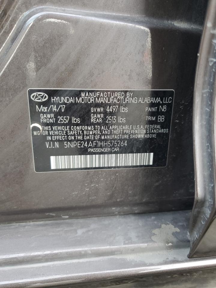 2017 Hyundai Sonata Se VIN: 5NPE24AF1HH575264 Lot: 84992825