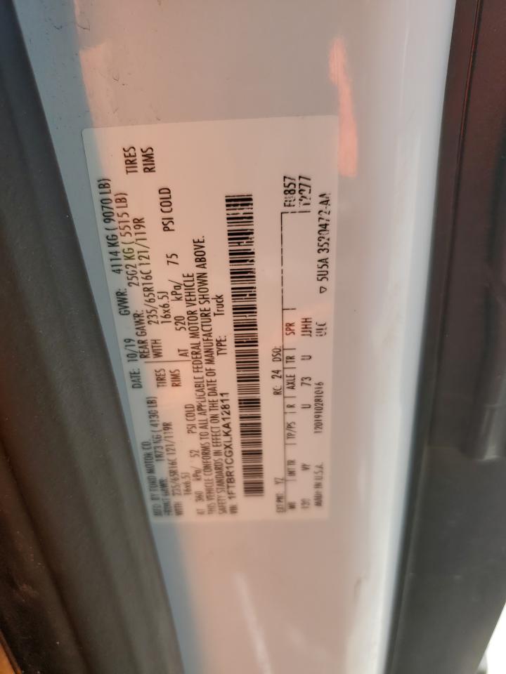 2020 Ford Transit T-250 VIN: 1FTBR1CGXLKA12811 Lot: 86425575