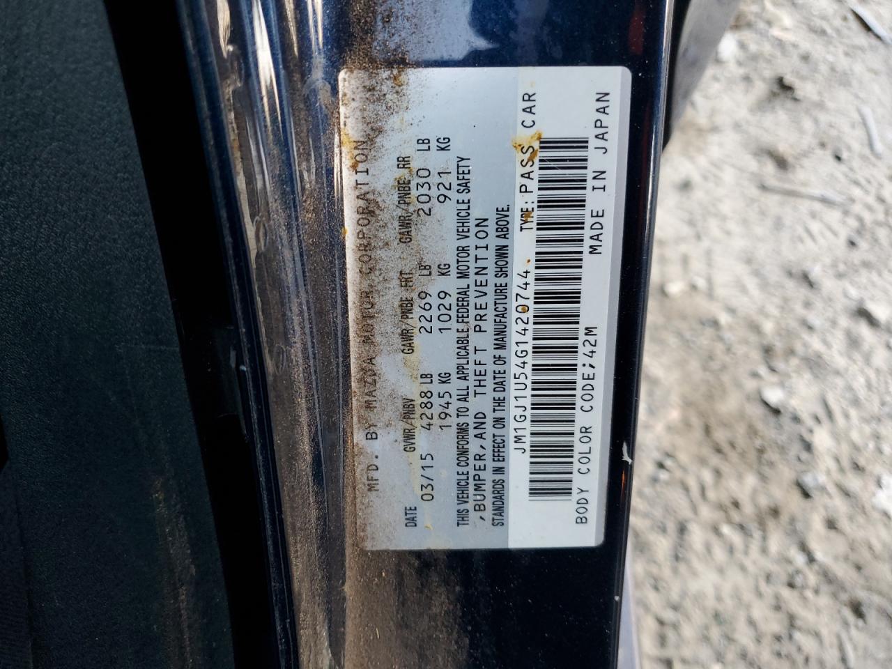 2016 Mazda 6 Sport VIN: JM1GJ1U54G1420744 Lot: 87001895