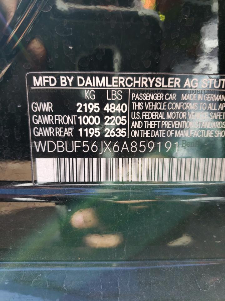 2006 Mercedes-Benz E 350 VIN: WDBUF56JX6A859191 Lot: 85933845