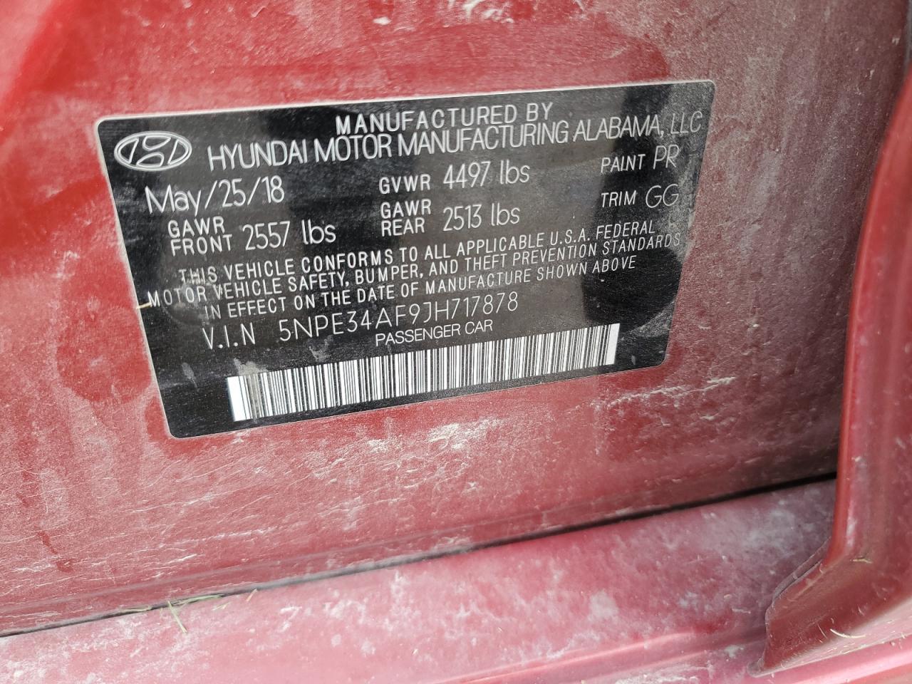 2018 Hyundai Sonata Sport VIN: 5NPE34AF9JH717878 Lot: 84604005