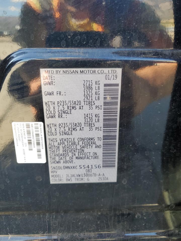 2019 Infiniti Qx60 Luxe VIN: 5N1DL0MNXKC554156 Lot: 86145615