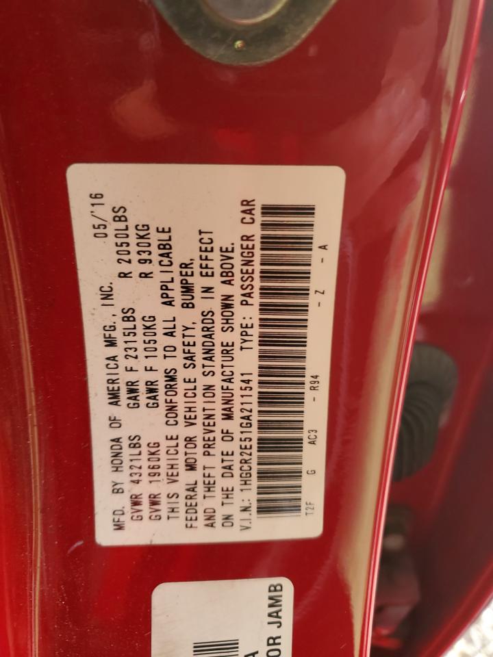 2016 Honda Accord Sport VIN: 1HGCR2E51GA211541 Lot: 86262735