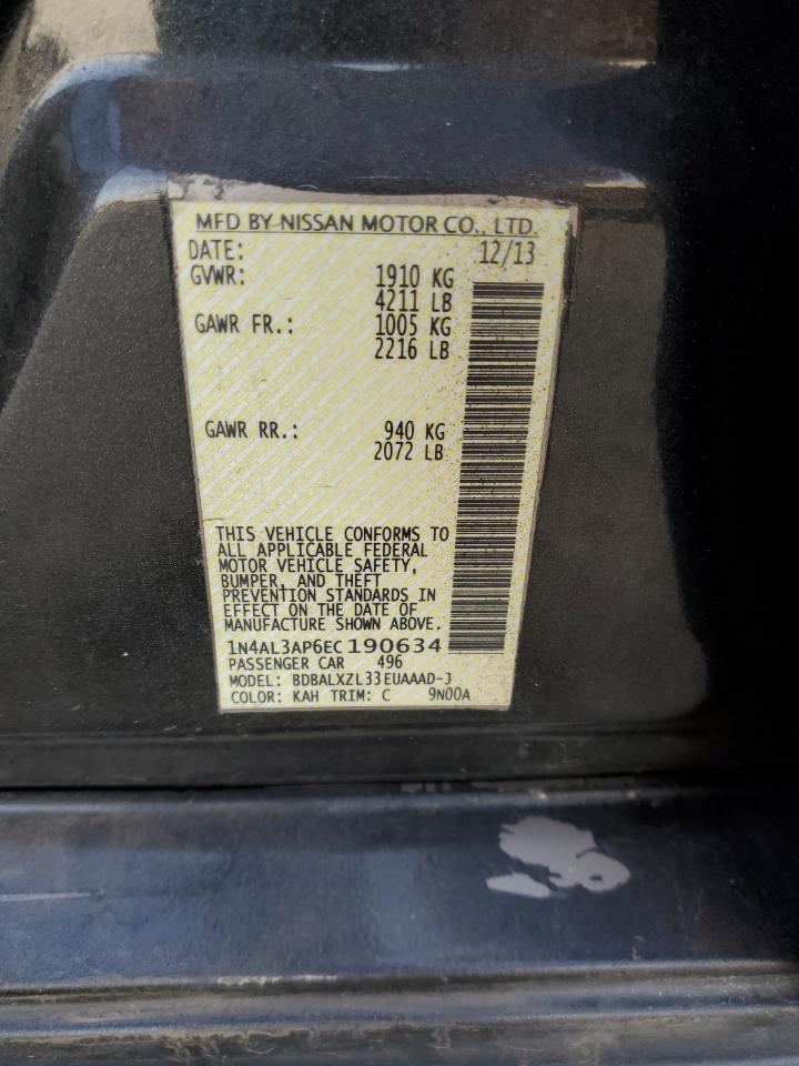 2014 Nissan Altima 2.5 VIN: 1N4AL3AP6EC190634 Lot: 85914815