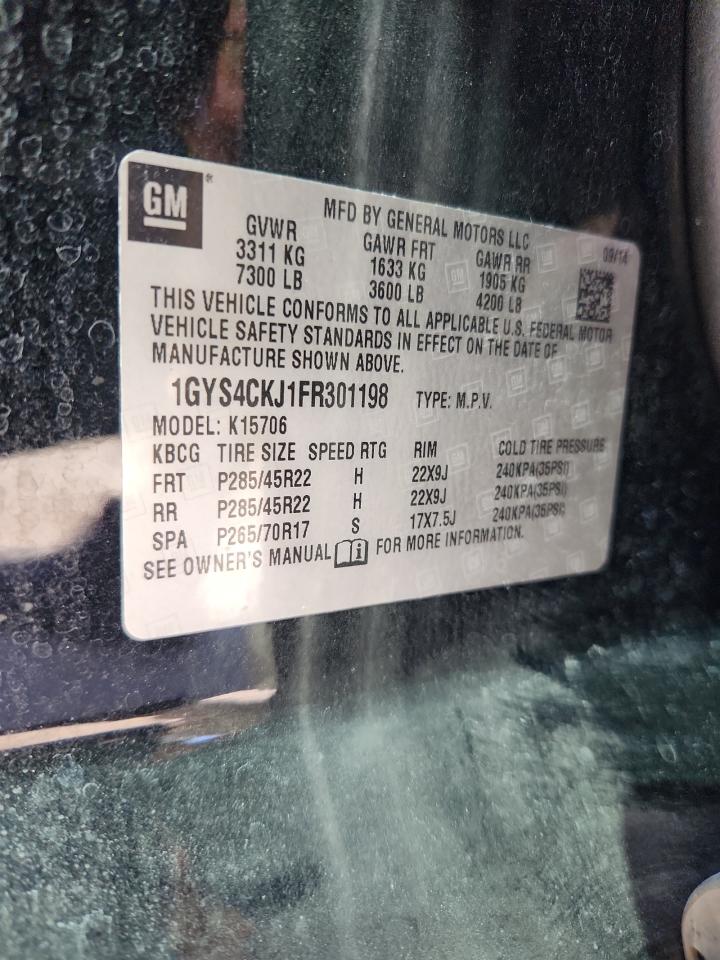 2015 Cadillac Escalade Premium VIN: 1GYS4CKJ1FR301198 Lot: 87070955