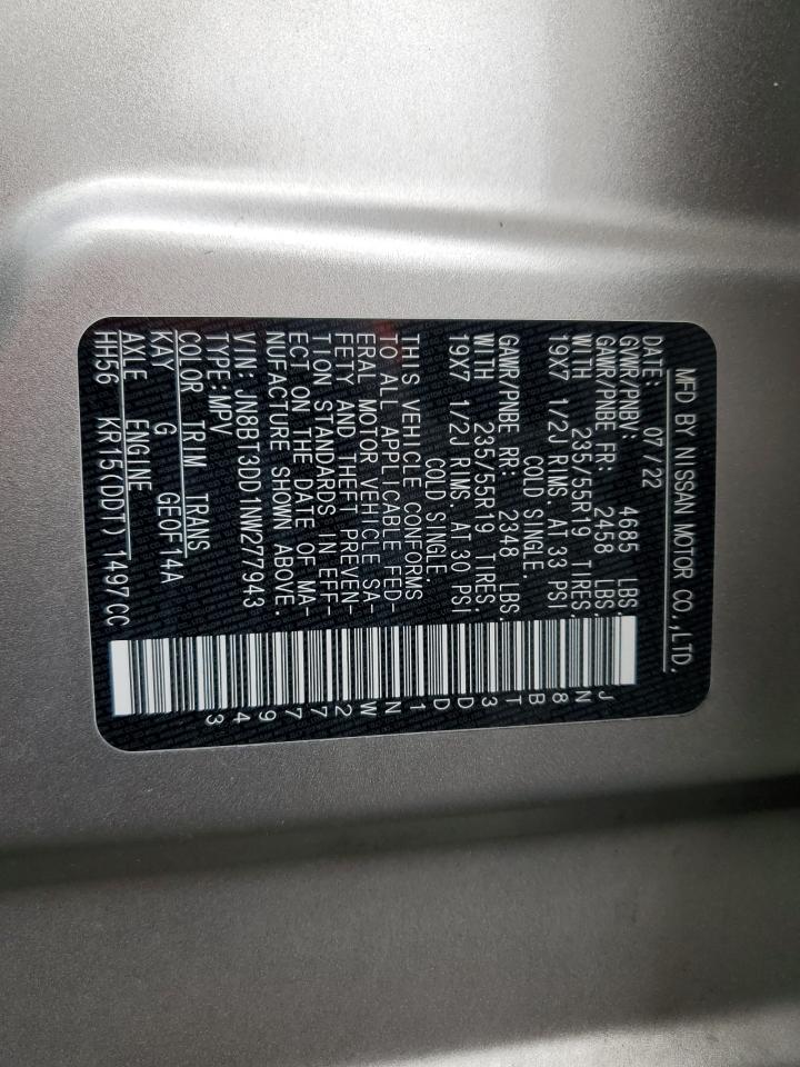 2022 Nissan Rogue Platinum VIN: JN8BT3DD1NW277943 Lot: 86299405