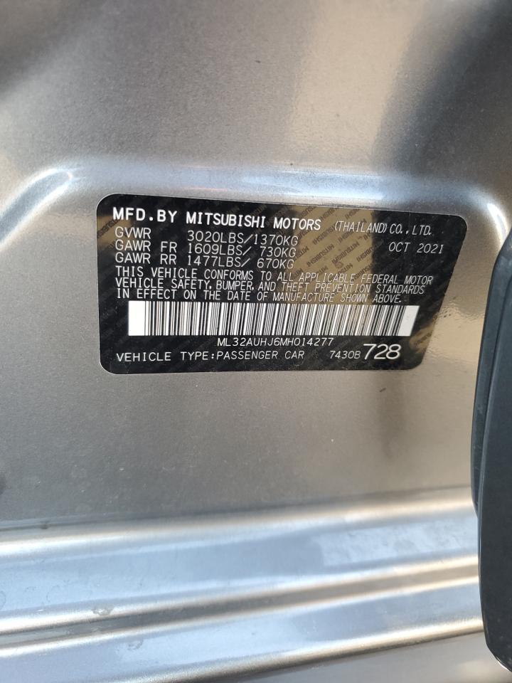 2021 Mitsubishi Mirage Es VIN: ML32AUHJ6MH014277 Lot: 82662545