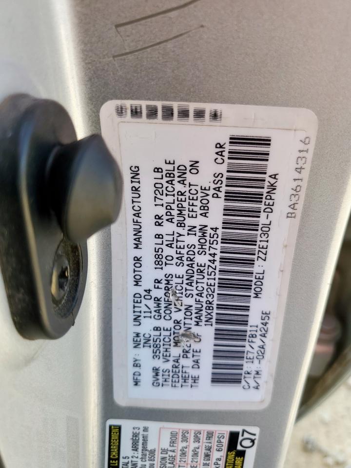 2005 Toyota Corolla Ce VIN: 1NXBR32E15Z447554 Lot: 86214115