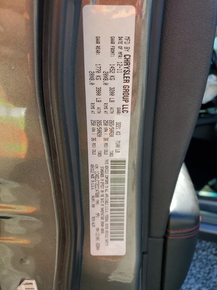 2012 Dodge Durango R/T VIN: 1C4SDJCT2CC147688 Lot: 82604965