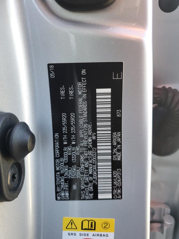 2018 Lexus Rx 450H L Base VIN: JTJDGKCAXJ2003312 Lot: 87253335