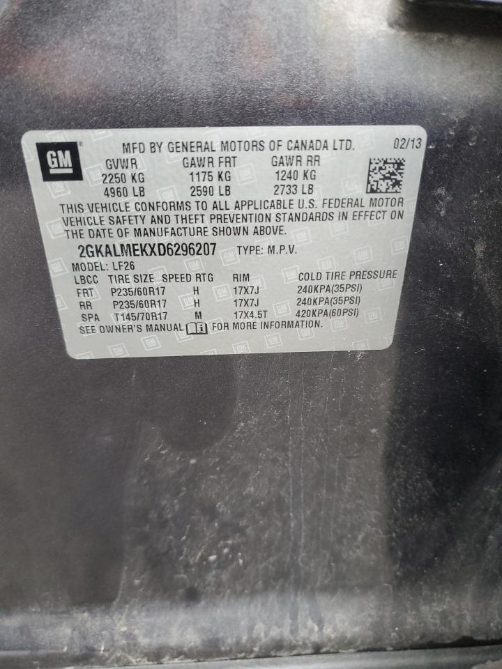 2013 GMC Terrain Sle VIN: 2GKALMEKXD6296207 Lot: 90342525