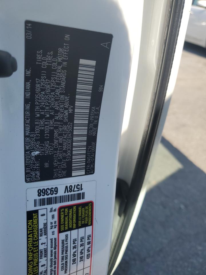 2014 Toyota Sienna Le VIN: 5TDKK3DC6ES475052 Lot: 81946725