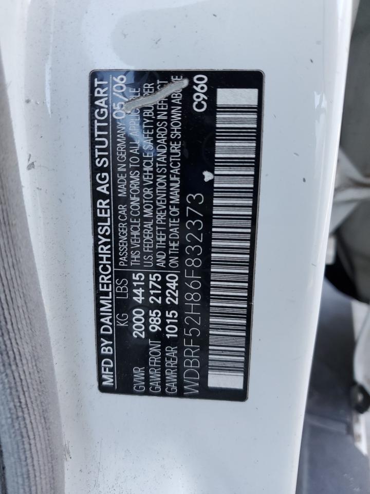 2006 Mercedes-Benz C 230 VIN: WDBRF52H86F832373 Lot: 82372525